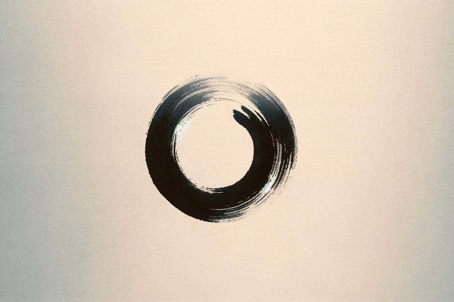 Minimalistic black Enso circle on paper.