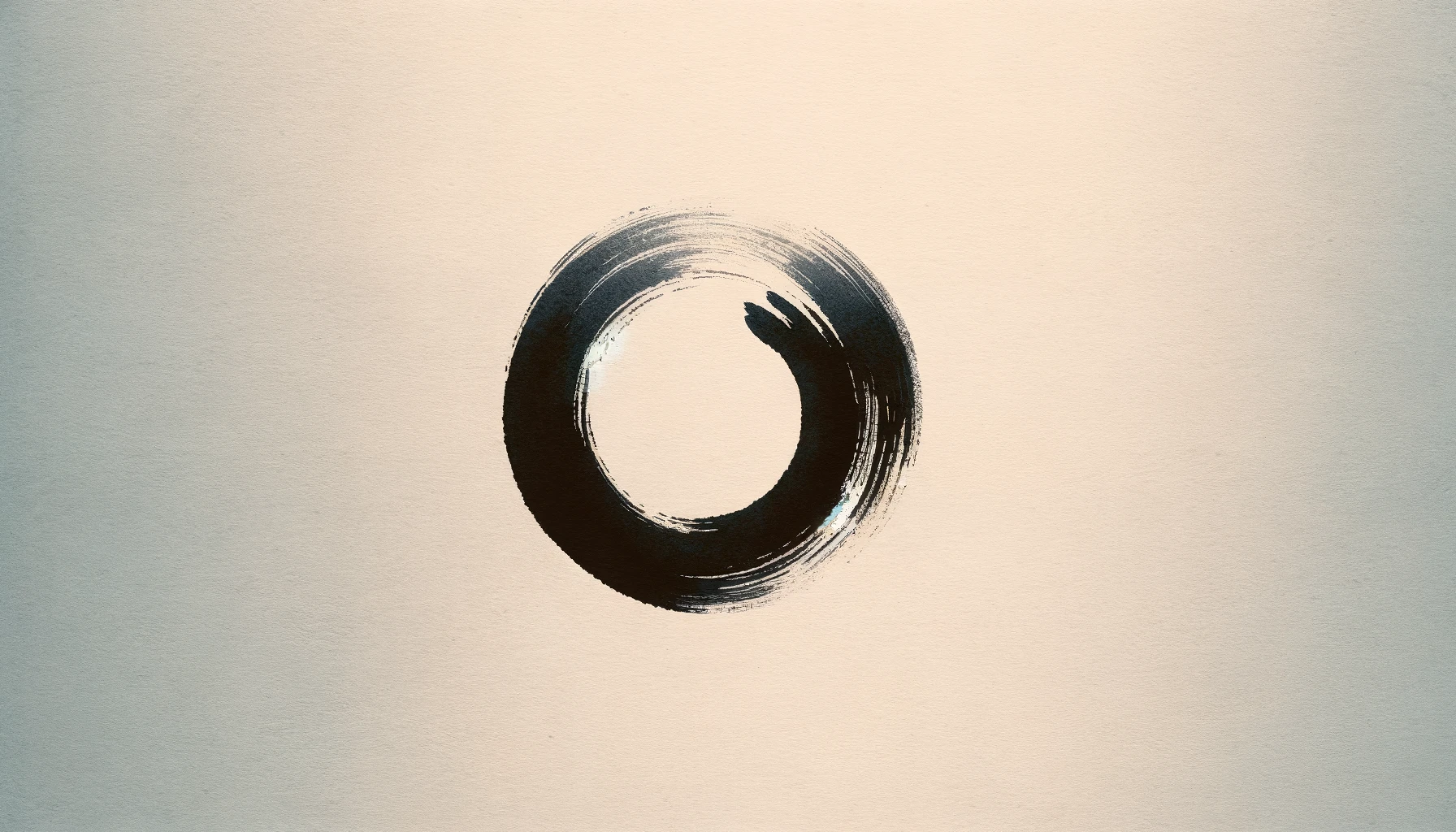 Minimalistic black Enso circle on paper.